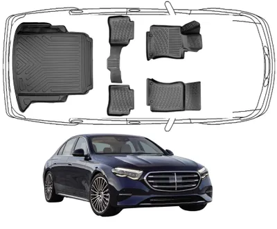 Produktbild von 3D Fußmatten & Kofferraumwanne Auto Set Kompatibel mit Mercedes E Klasse W214 ab 2013 Sedan Limousine