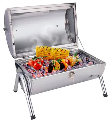 Produktbild von BBQ Collection Holzkohlegrill - Zylinder - Chrom