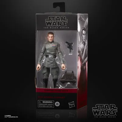 A Star Wars Black Series action figure of Vice Admiral Rampart in its packaging.