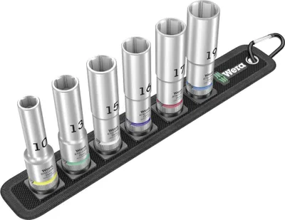 Zdjęcie produktu dla Wera 05004565001, Zestaw nasadek, 1/2", Metryczny, 6 głowic(e), 10,13,15,16,17,19 mm, 290 mm