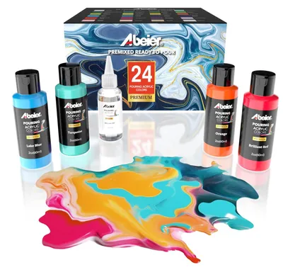 Imagen del producto de Kit de pintura fluida acrílica con 24 colores
