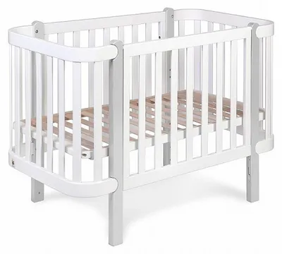 Produktbild von Babybett Yappytude aus Buchenholz, 120x60 cm, neigbare Matratze, absenkbare Seite, 4-fach höhenverstellbar