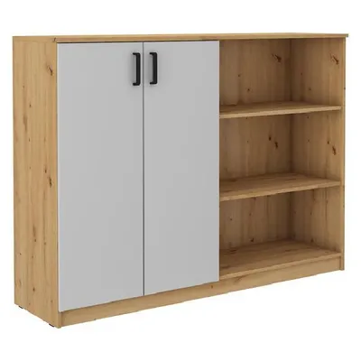 Produktbild von Hochschrank mit Regal MABAKA – Artisan Eiche/Grau