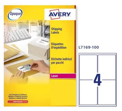 Image de Avery L7169-100, blanc, papier