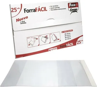 Produktbild von Klebebuchdeckel Grafoplas Verstellbar Verstellbare Transparente Klappe PVC 25 Stück 28 x 53 cm