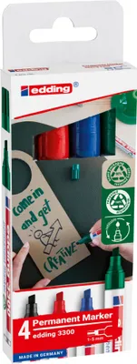 Produktbild von Permanentmarker 4-3300-4-2 1-5mm sortiert 4 Stück Packung mit 10 Stück