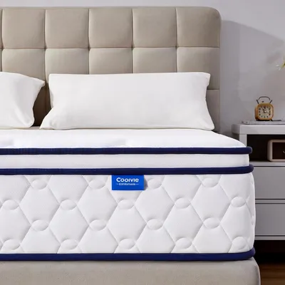 Image de Matelas à ressorts ensachés à 7 zones - Matelas orthopédique - Matelas hybride - Matelas confortable - 140x200 cm - Fermeté H3