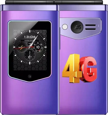 Produktbild von HAMTOD T8 Klapphandy Seniorenhandy Handy Ohne Vertrag Rentner Tastenhandy 2,8 Zoll Farbdisplay 1500mAh Akku, SOS Notruftaste, Taschenlampe, Lila