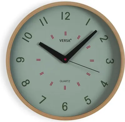 Image de Horloge murale Versa vert plastique 4 x 30 x 30 cm