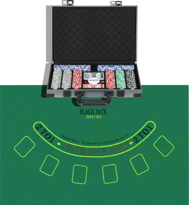 Produktbild von SPORTNOW Poker-Set, Pokerkoffer, 400 Chips, 2 Kartendecks, 5 Würfel, Dealer-Scheibe, Unterlage