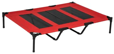 Produktbild von Hundebett Erhöhtes Haustierbett, Hundeliege, Schlafplatz Für Große Hunde, Metall, Oxford, Rot