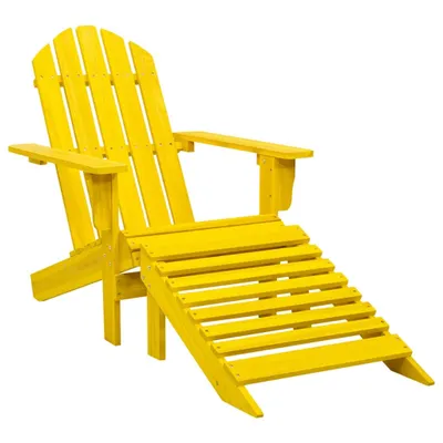 Image de Chaise de jardin Adirondack avec repose-pieds Bois massif Sapin Jaune