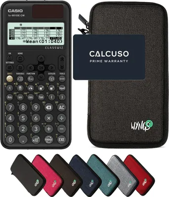 Produktbild von Casio fx-991DE CW ClassWiz inkl. WYNGS Schutztasche Dunkelgrau - Wissenschaftlicher Taschenrechner - Basic Set