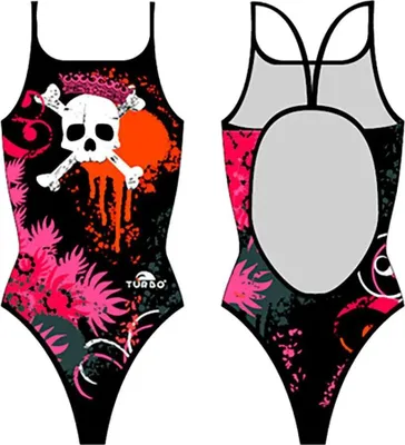Image de Turbo Flowers And Skulls Maillot de bain Noir XL Femme Noir XL