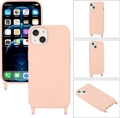 Produktbild von Mobigear Lanyard iPhone 14 Silikon Handykette - Pink
