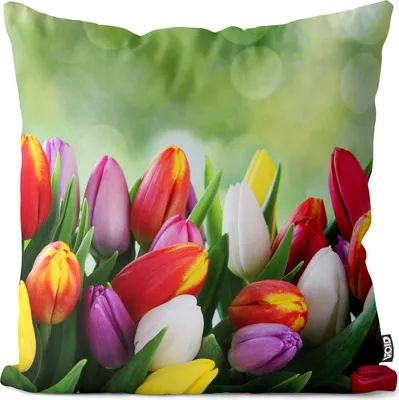 Produktbild von VOID Tulpenstrauss Tulpen Blumen Kissenbezug Kissenhülle Bezug Kissen Deko wasserfest Outdoor