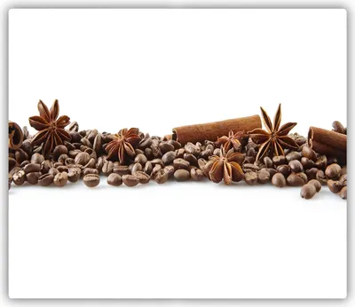 Produktbild von Tulup Glas Herdabdeckplatte Glaskeramikkochfeld-Abdeckung Spritzschutz Glasabdeckplatte Kochplattenabdeckung und Schneidebrett - Einteilig - 60x52 cm Kaffeebohnen Zimt