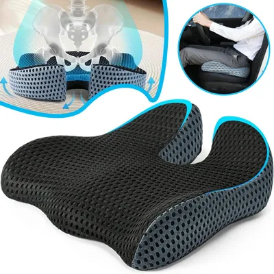 Produktbild von Sitzkissen Orthopädisch, Ergonomisches Hämorrhoiden Sitzkissen, Memory Foam Design, für Bürostuhl Auto Ischias Schwangerschaft