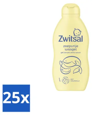Immagine prodotto di 25 flaconi di gel detergente per bambini Zwitsal – senza sapone – 200 ml - confezione - 25 pezzi