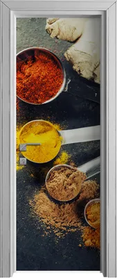 Produktbild von Tür Selbstklebende 70x210 cm Türfolie Türtapete Klebefolie - Kräuter und Gewürze