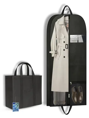 Produktbild von Kleidersack 137x60cm Anzugtasche mit Reißverschluss Schwarz 54" 1 Stück