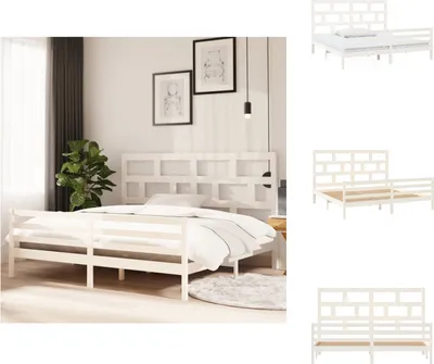 Produktbild von vidaXL Massivholzbett Weiß Kiefer 200x200 cm -  Betten & Bettgestelle
