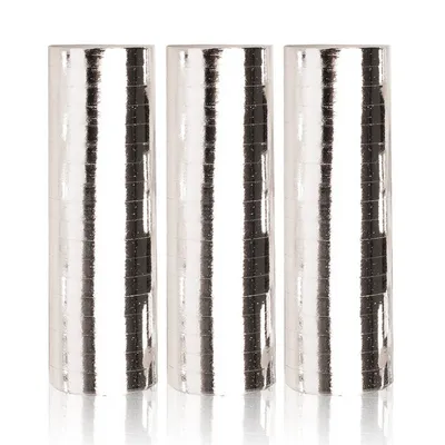 Produktbild von Luftschlangen "Metallic" 4m / 3 Rollen | Silber