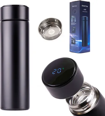 Produktbild von Kreativecke Thermosbecher smart LED 500ml schwarz