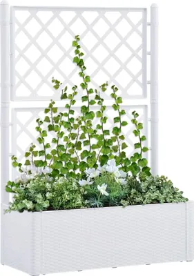 Produktbild von Garten-Hochbeet mit Spalier und Selbstbewässerungssystem Weiß