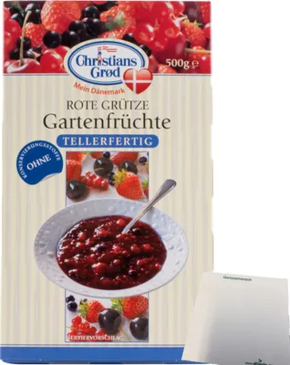 Produktbild von Chr.Grod Grütze Gartenfrüchte Tellerfertig (500g Packung) + usy Block