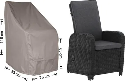 Produktbild von Raffles Covers Raffles Covers Schutzhülle für Lounge Chairs und verstellbare Loungesessel | Atmungsaktiv | Wasserdicht | UV-beständig - Farbe: Taupe, Masse: 85 x 75