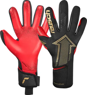 Image de Gants de gardien de but Reusch Fastgrip Gold X GluePrint avec Hybrid Negative Cut 7075 blck/gold/firy red 9