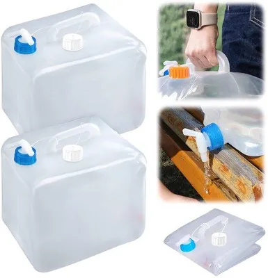 Produktbild von Unyqoos® Faltbarer Wasserkanister mit Auslaufhahn – Tragbarer 10–20 L Wasserspeicher, BPA-frei, für Camping & Outdoor