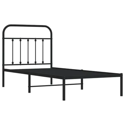 Produktbild von vidaXL Bettgestell mit Kopfteil Metall Schwarz 80x200 cm
