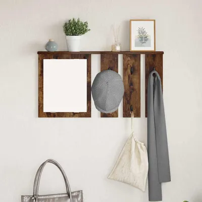 Productafbeelding van Maison Exclusive - Wandmontabele kledingrek, wandbeugel, gerookt eikenhout