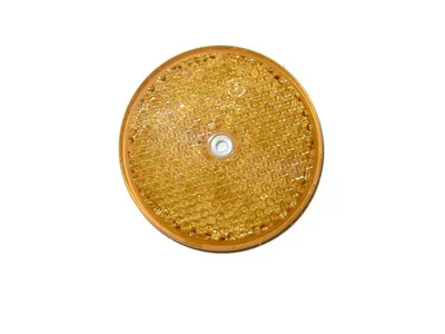 Obrázek produktu pro Odrazka oranžová, průměr 80 mm s dírou