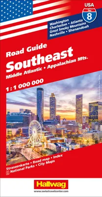 Image de Carte routière Hallwag USA, Southeast 1:1 million