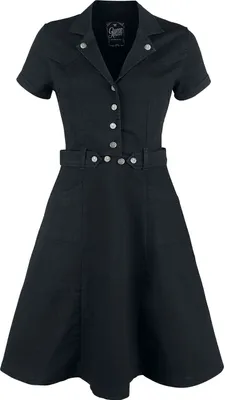Produktbild von Queen Kerosin Mittellanges Kleid Damen Workwear Dress schwarz L