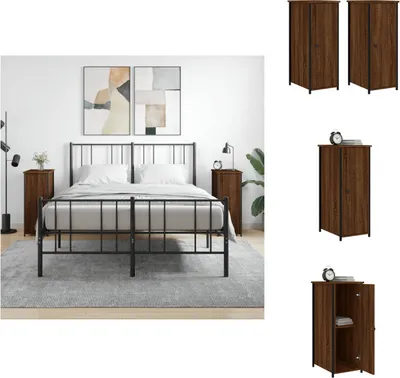 Produktbild von vidaXL Nachttische 2 Stk. Braun Eichen-Optik 32x42x80 cm Holzwerkstoff -  Nachttische