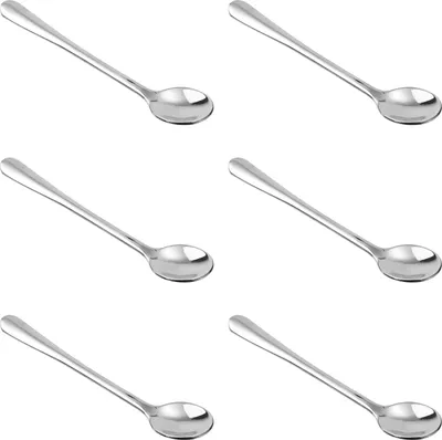 Produktbild von 6 Stück Kleine Edelstahl-Löffel, 7,5 x 1,5 cm Mini-Gewürzlöffel Süße Kleine Löffel für Gewürzgläser Praktische Mini-Löffel für Salz, Zucker, Honig, Gewürze