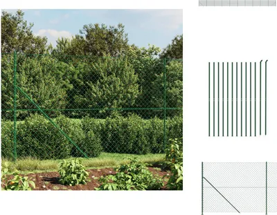 Produktbild von vidaXL Maschendrahtzaun mit Bodenflansch Grün 1,4x25 m -  Zaunfelder