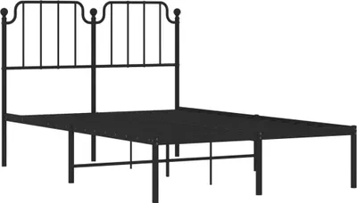 Produktbild von vidaXL Bettgestell mit Kopfteil Metall Schwarz 120x200 cm