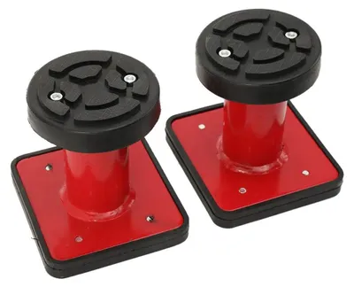 Immagine prodotto di Set di 2 supporti in gomma per sollevatore – Cuscinetti per cavalletto – Regolabili in altezza – Supporto a vite – Base in gomma antiscivolo – Adatti per auto, SUV, camion, officina, garage