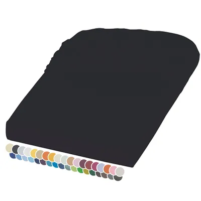 Produktbild von liebling Elasthan Spannbetttuch 140x200 bis 150-220 cm, mit Rundumgummizug, faltenfrei & atmungsaktiv, Matratzen bis 26 cm Höhe, schwarz