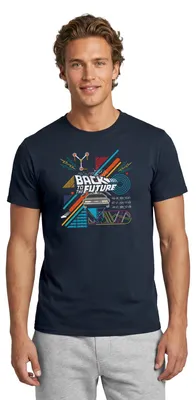 Produktbild von Spreadshirt Zurück In Die Zukunft Delorean Zeitmaschine Männer T-Shirt, L, Navy