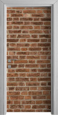 Produktbild von Tür Selbstklebende 90x210 cm Türfolie Türtapete Klebefolie - Rot Wand Ziegel Backstein