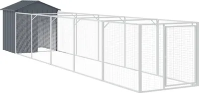 Image de Niche pour chien avec toit anthracite acier galvanisé