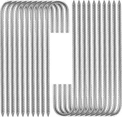 Produktbild von Famanu Grundanker 30 cm - verzinkter Stahl, rostfrei, J-Haken, 20 Stück