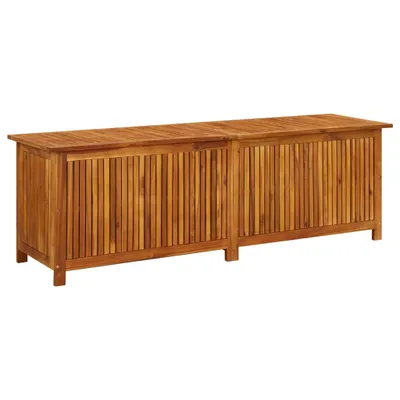 A wooden storage box with a slatted front and lid, shown against a white background.