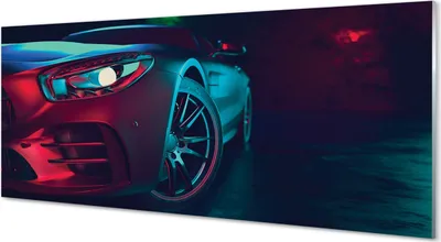 Produktbild von Glasbilder 125x50 Wandkunst Auto Lichter